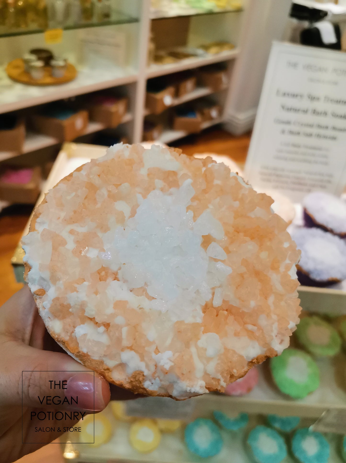 Cardamom + Citrus Geode Crystal Bath Bomb Bath Salt Hybrid | Luxury Spa Collection Natural Bath Soaks