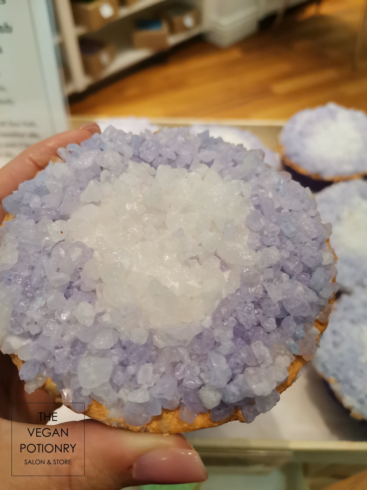 Lavender + Sage Geode Crystal Bath Bomb Bath Salt Hybrid | Luxury Spa Collection Natural Bath Soaks