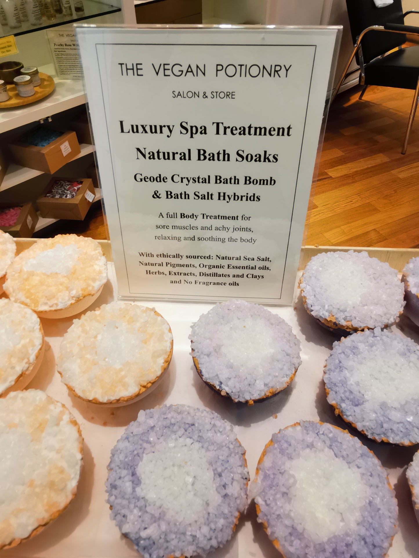 Lavender + Sage Geode Crystal Bath Bomb Bath Salt Hybrid | Luxury Spa Collection Natural Bath Soaks