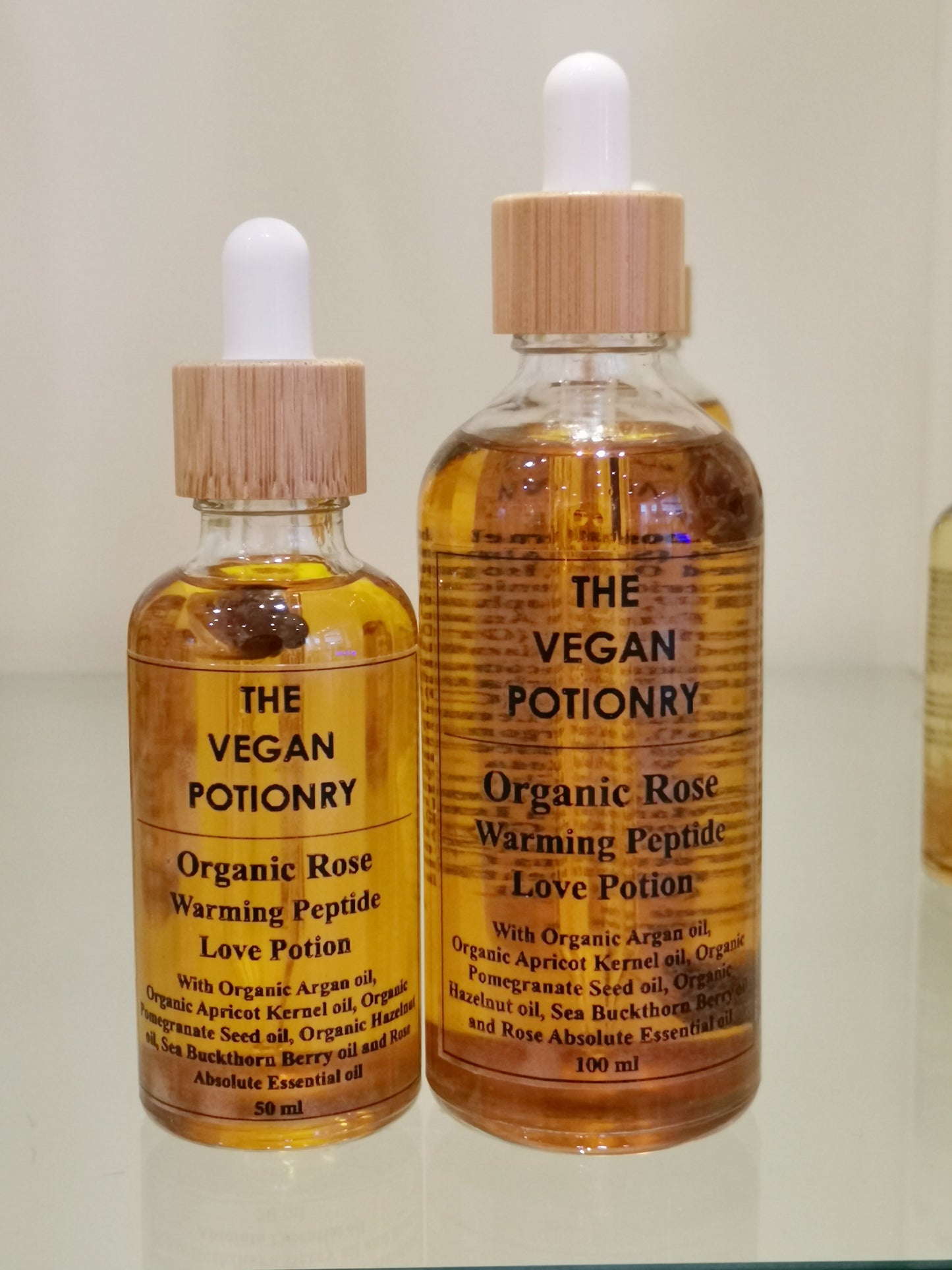 Organic Rose Warming Peptide Love Potion  I Herbal Infused oil Serum | The Vegan Potionry