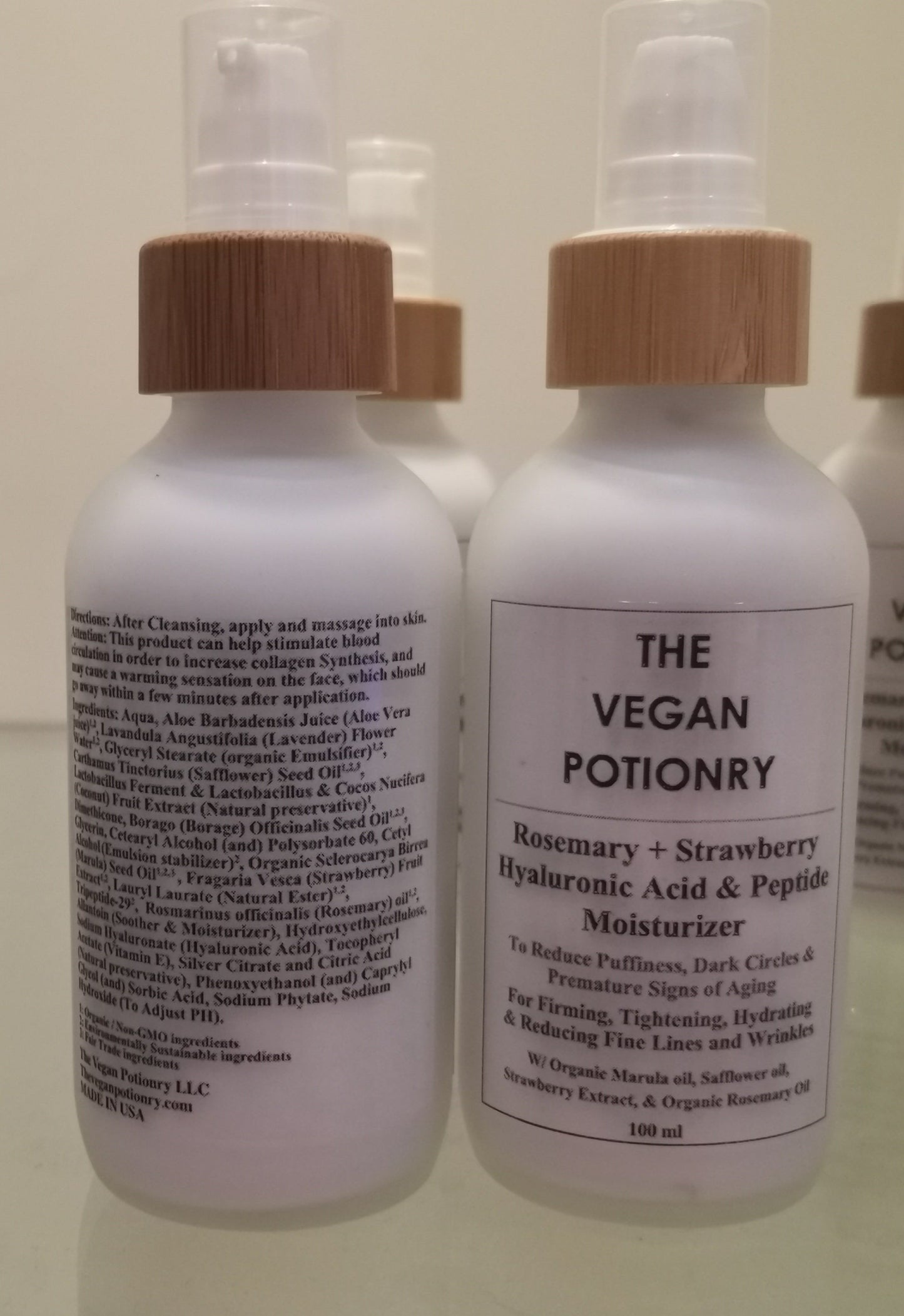 Rosemary + Strawberry Hyaluronic Acid & Peptide Moisturizer | The Vegan Potionry