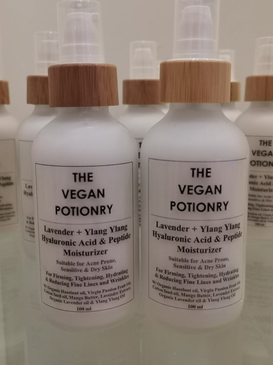 Lavender + Ylang Ylang Hyaluronic Acid & Peptide Moisturizer | The Vegan Potionry