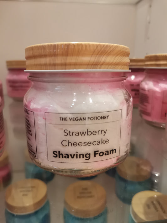 Strawberry Cheesecake Shaving Foam | Foaming Shaving Cream | Foaming Body Wash | THE VEGAN POTIONRY