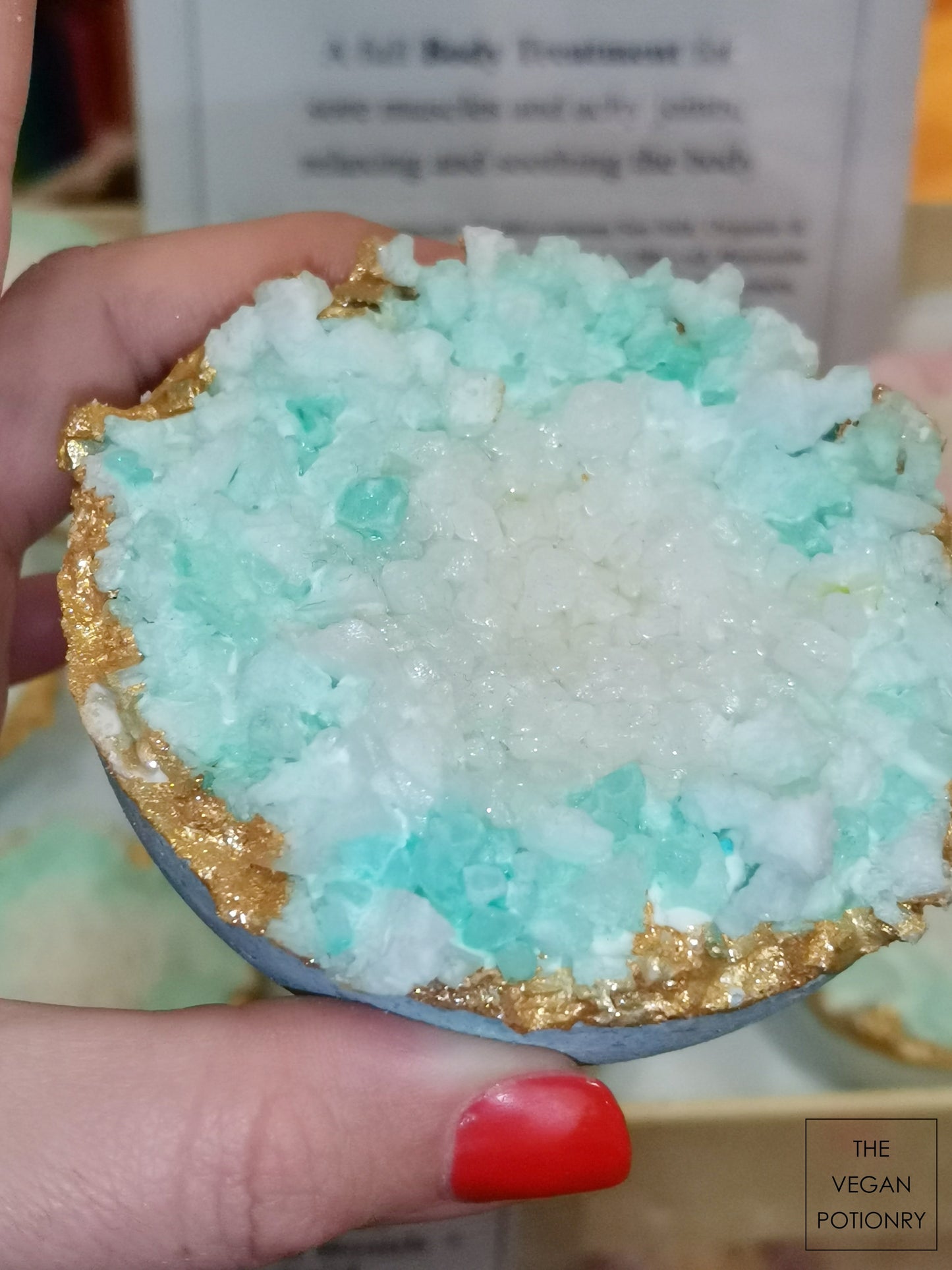 Wintergreen + Lavender + Clove Uplifting & Energizing Geode Crystal Bath Bomb Bath Salt Hybrids | Luxury Spa Collection Natural Bath Soaks