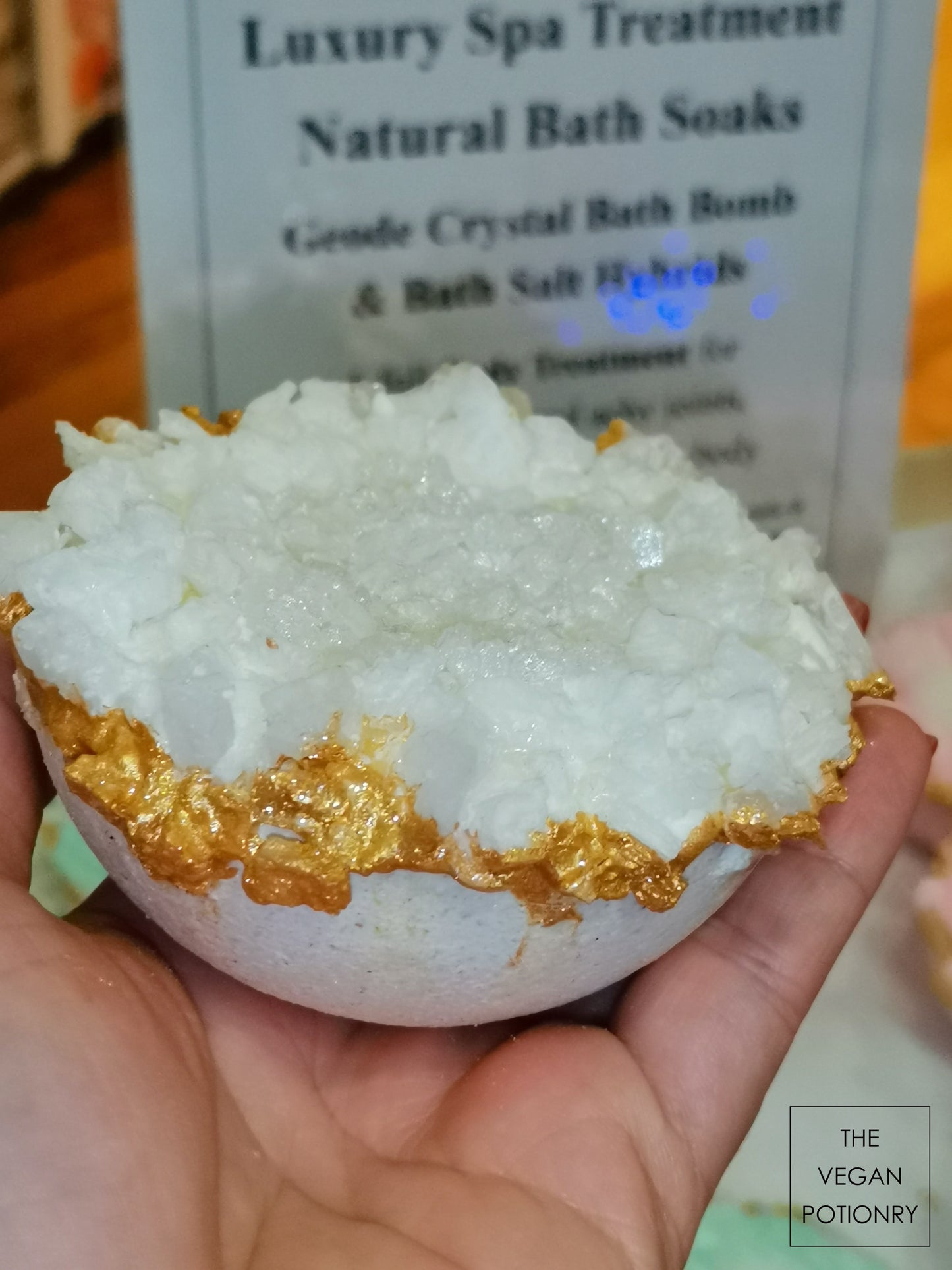 Grapefruit + Ginger Geode Crystal Bath Bomb Bath Salt Hybrid | Luxury Spa Collection Natural Bath Soaks