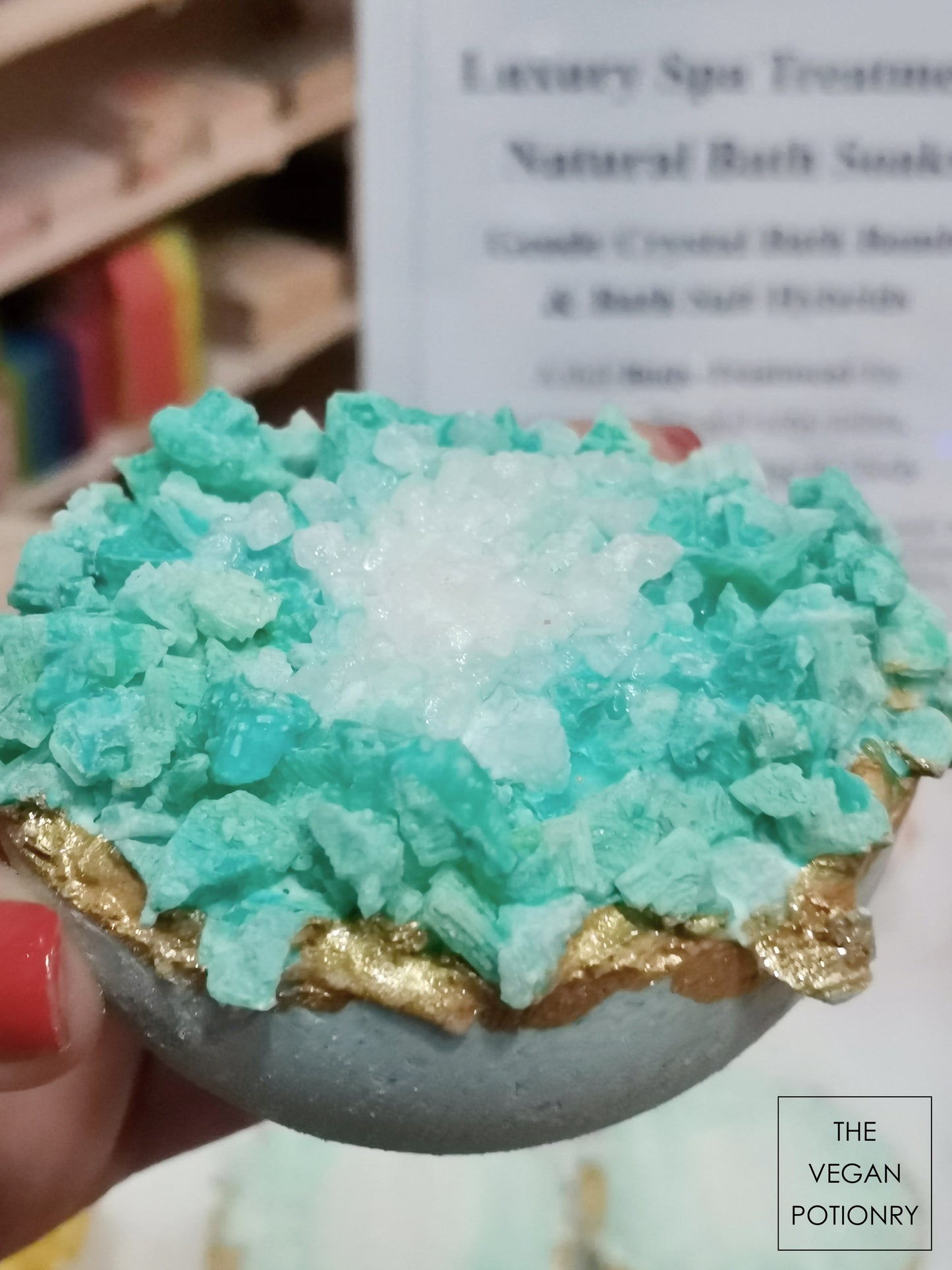 Eucalyptus + Sea Salt Geode Crystal Bath Bomb Bath Salt Hybrid | Luxury Spa Collection Natural Bath Soaks